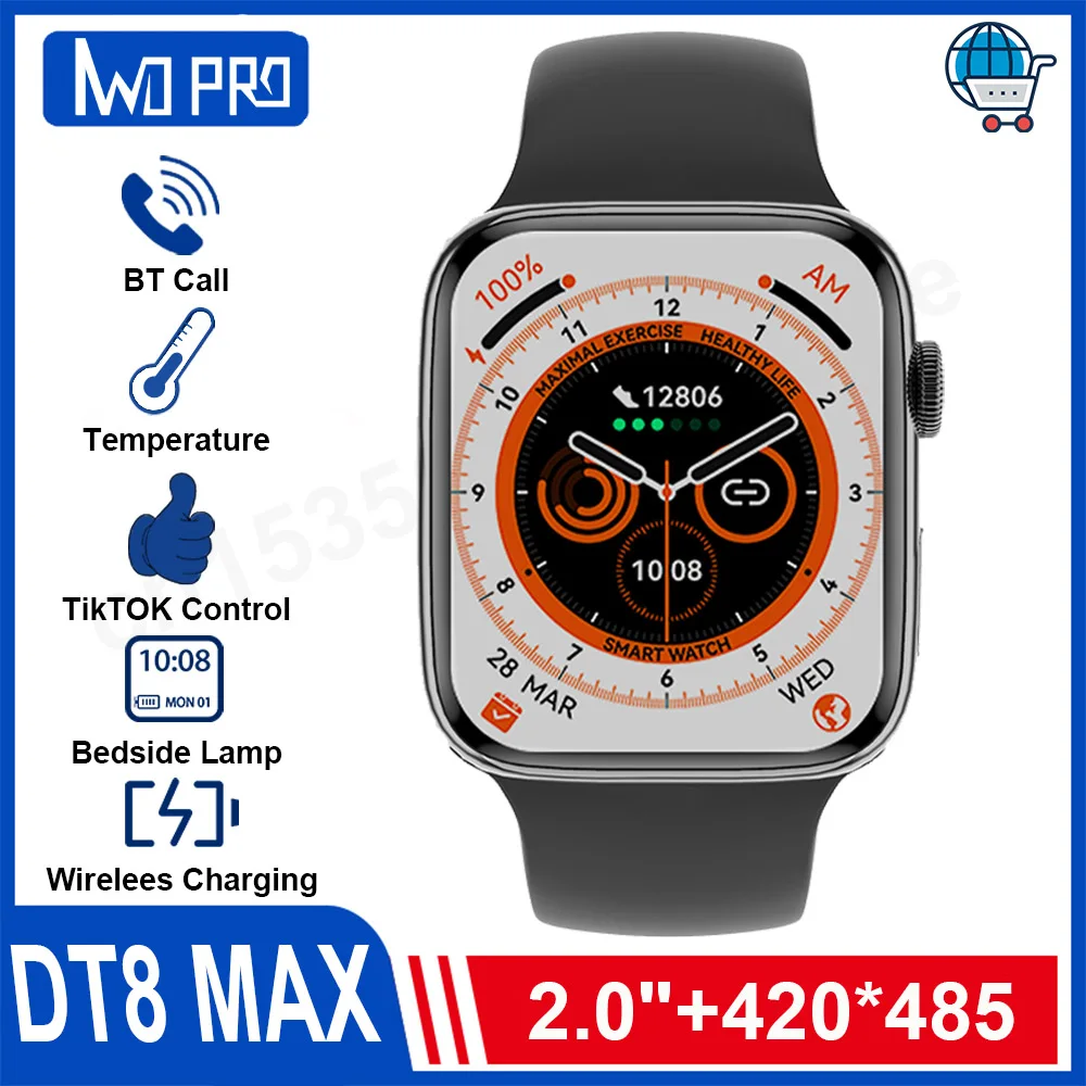 

DT8 MAX Smartwatch Smart Watch Men 2.0 inch Screen NFC GPS Temperature Monitor Bluetooth Call Watch Series 8 PK W58 DT7 Pro Max