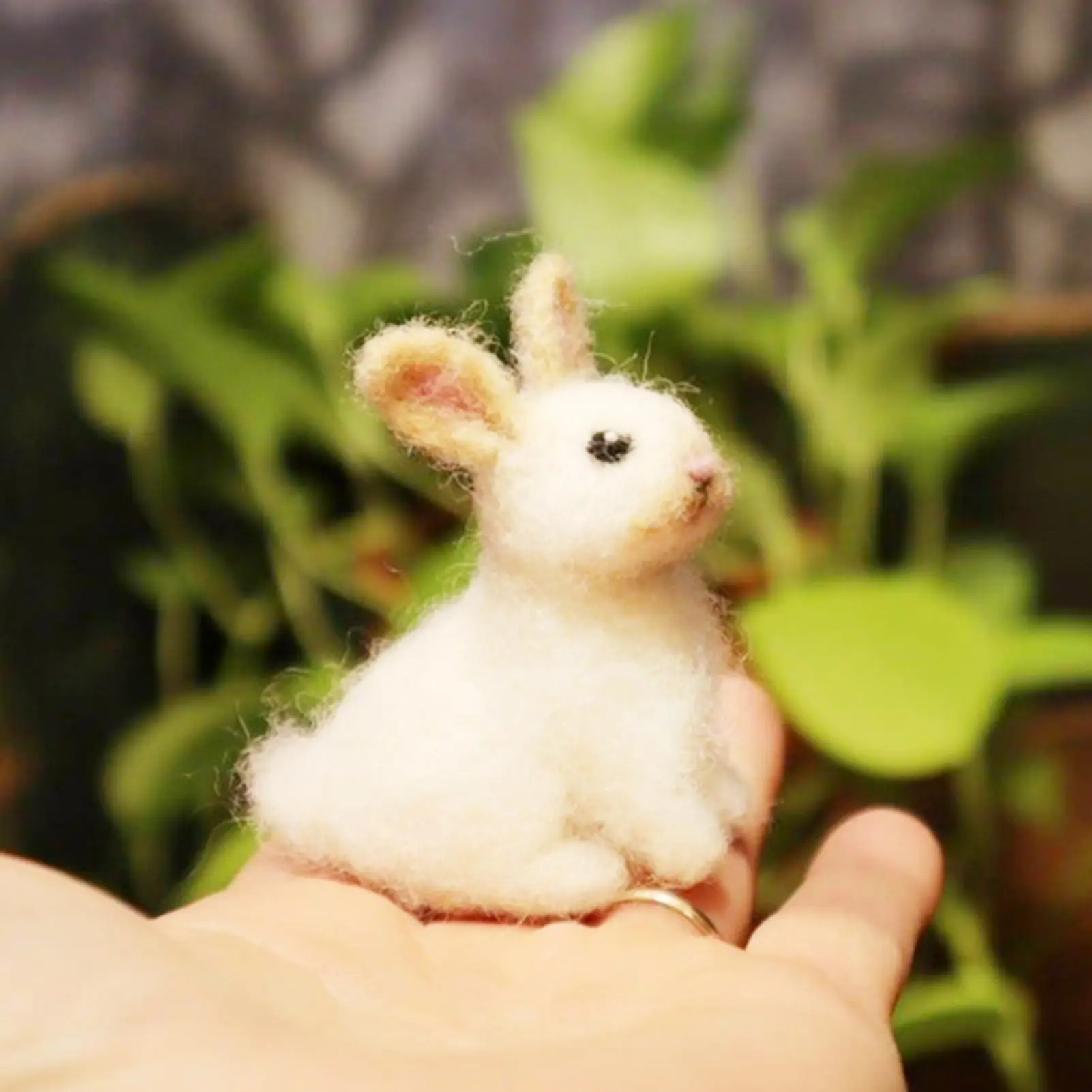 

Needle Felted Baby Bunny Cute and Soft Easter Bunny Felt OrnamentsHandmade DIY Needle Felt Rabbit Animal Dolls Easter Decoration
