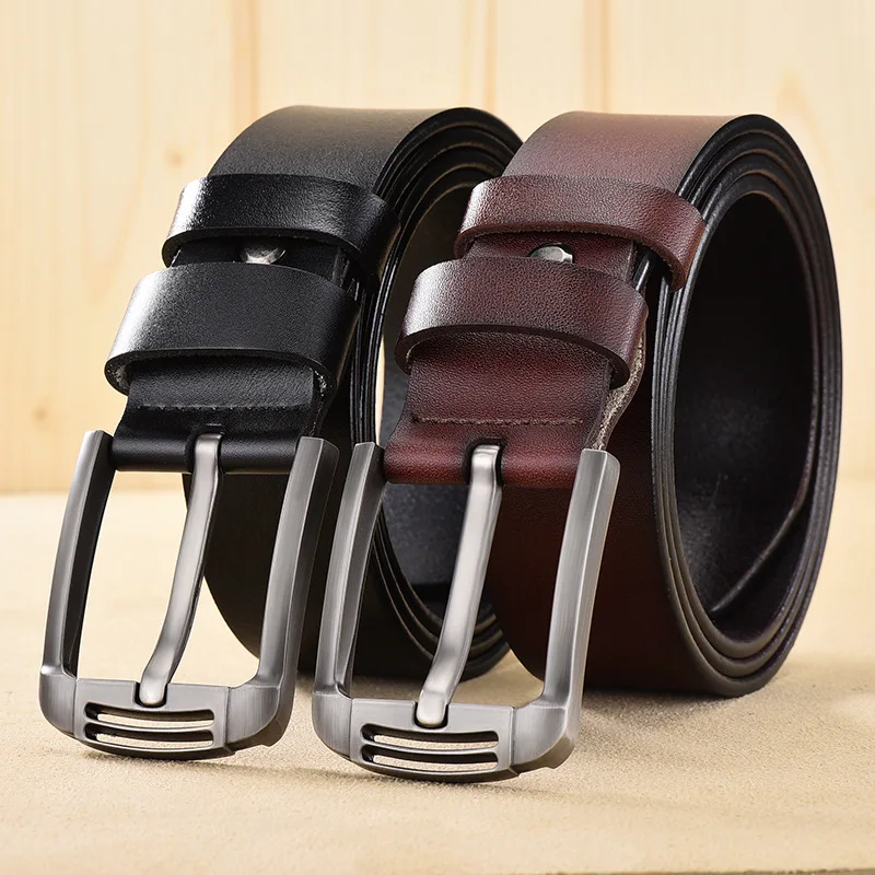 

Geniune Leather Belt for Men High Quality Strap Male Leather Alloy Pin Buckle Fancy Fashion Luxury Vintage Jeans Designer