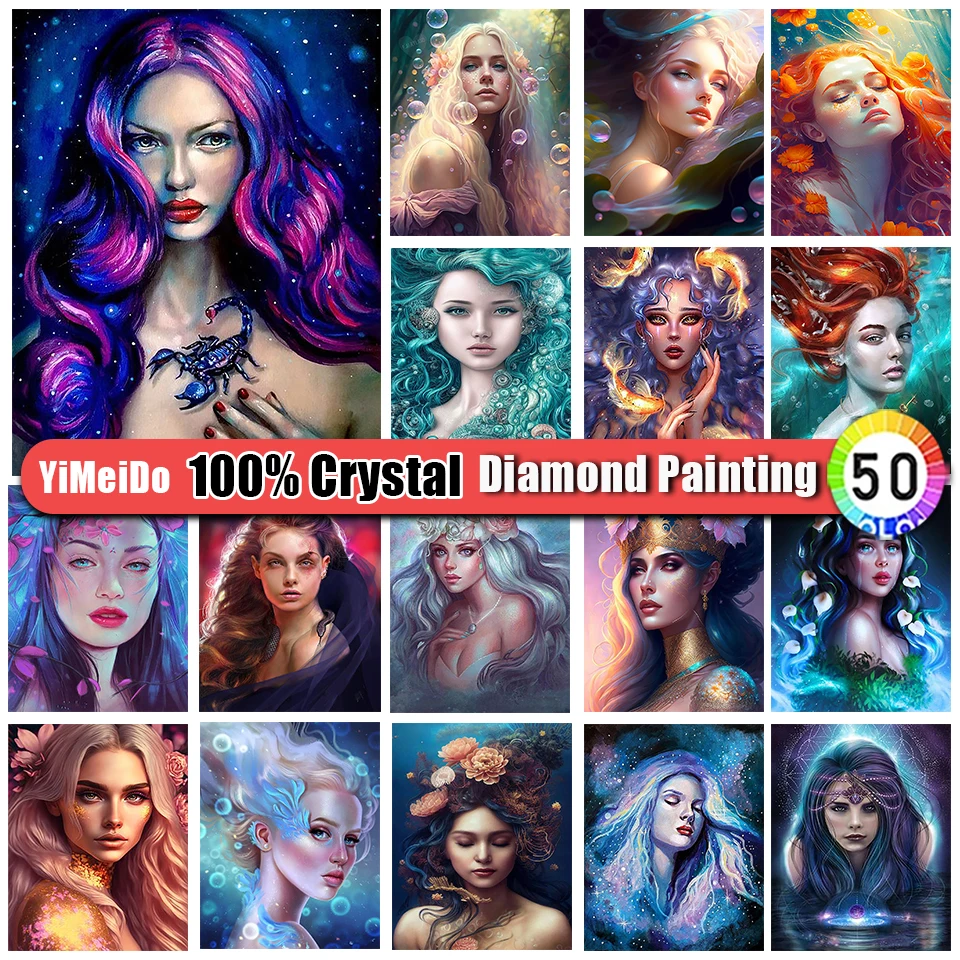

YiMeiDo 100% кристальная алмазная живопись девушка 5D мозаика мультяшная сумка на молнии вышивка крестом Фотоэлементы