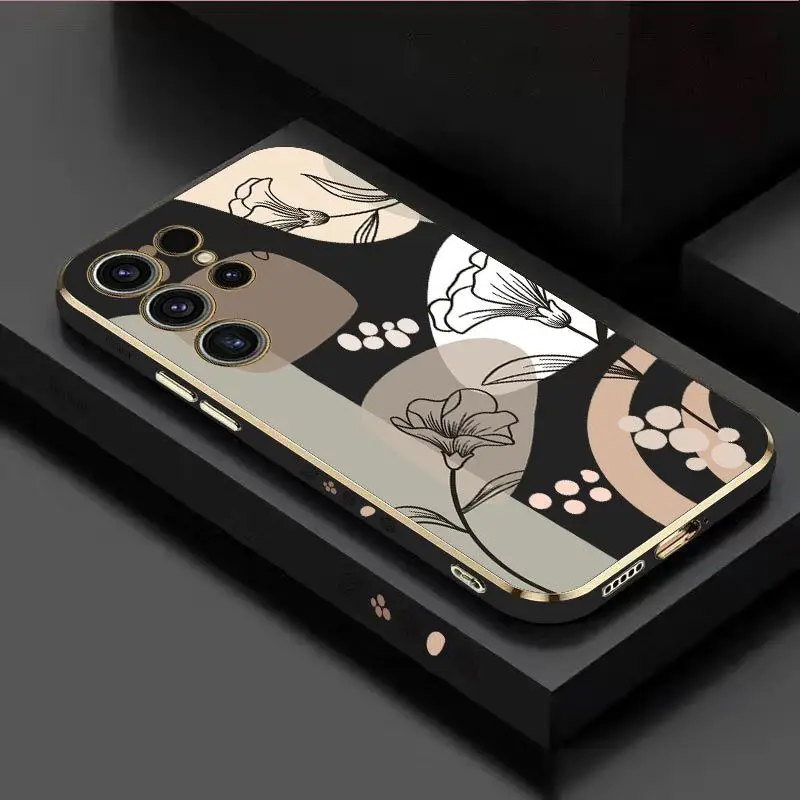 Beautiful Art Luxury Plating Phone Case For Samsung Galaxy S23 S22 S21 S20 Ultra S10 S9 S8 Plus Note 20 ultra 10 Plus Cover