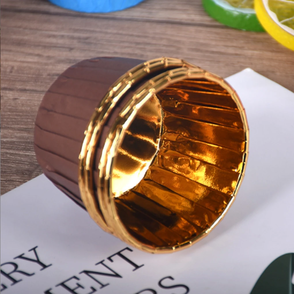 

50 Pieces Cupcake Liner Waterproof Heat Resistant Restaurant Kitchen Cake Bread Baking Cups Bakeware Supplies Gold