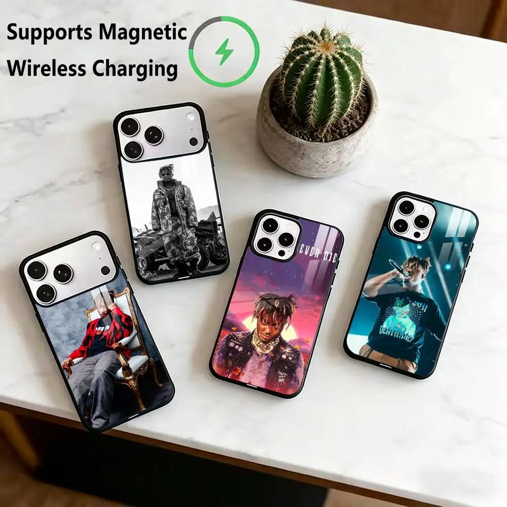 Фото Чехол для телефона Rapper J-Juice WRLD 999 для iPhone 17, 16, 15, 14, 13, 12, 11 Plus, Pro с поддержкой магнитной беспроводной зарядки №1