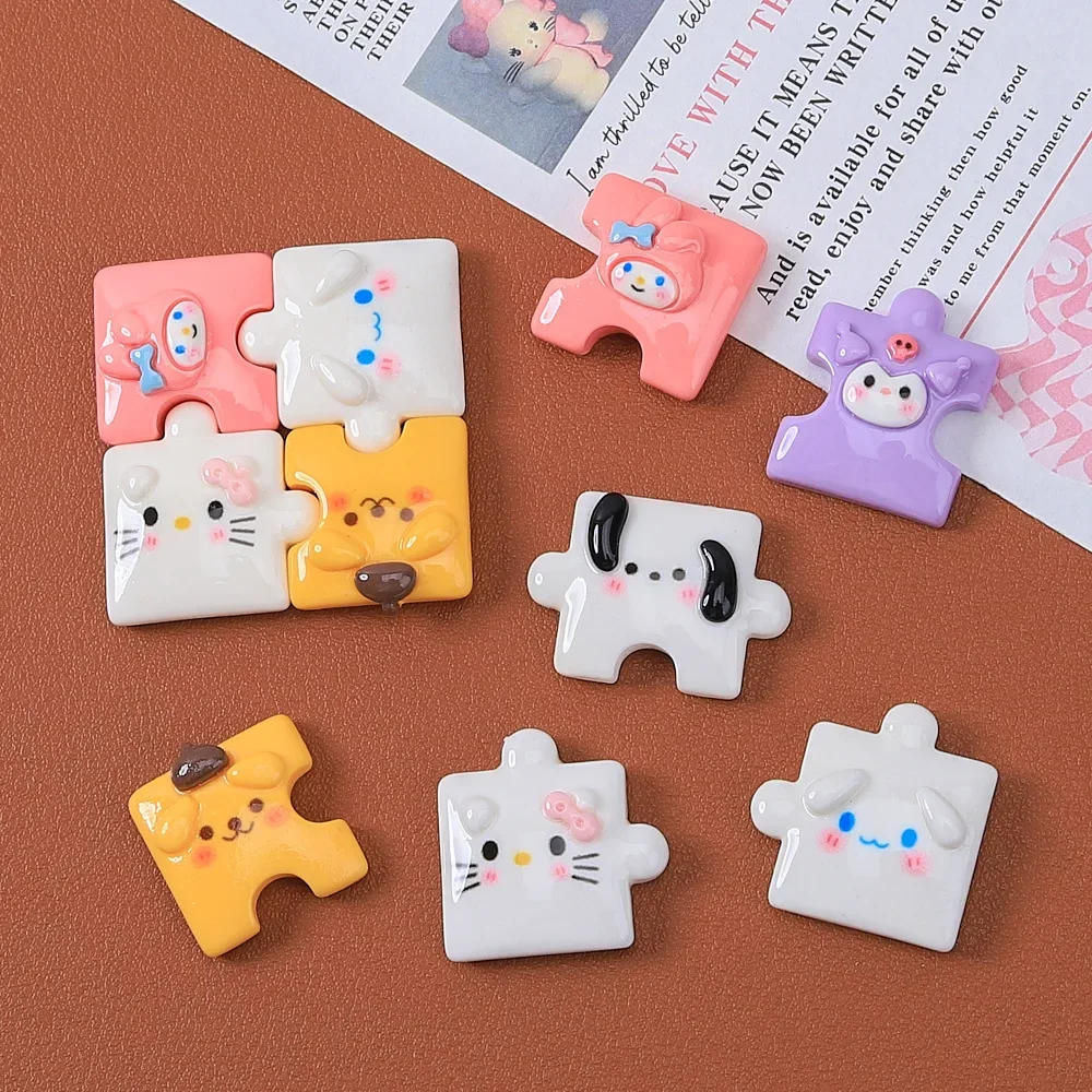 5 шт. Miniso Puzzle милые смоляные кабошоны с плоской задней частью для изготовления