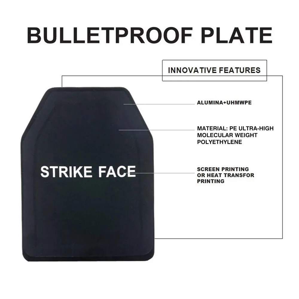 

Military Tactical NIJ 3A IIIA PE Bulletproof Plates Ballistic Board Backpack Armor Panel Pair Set Ballistic Shield Pad 10x12