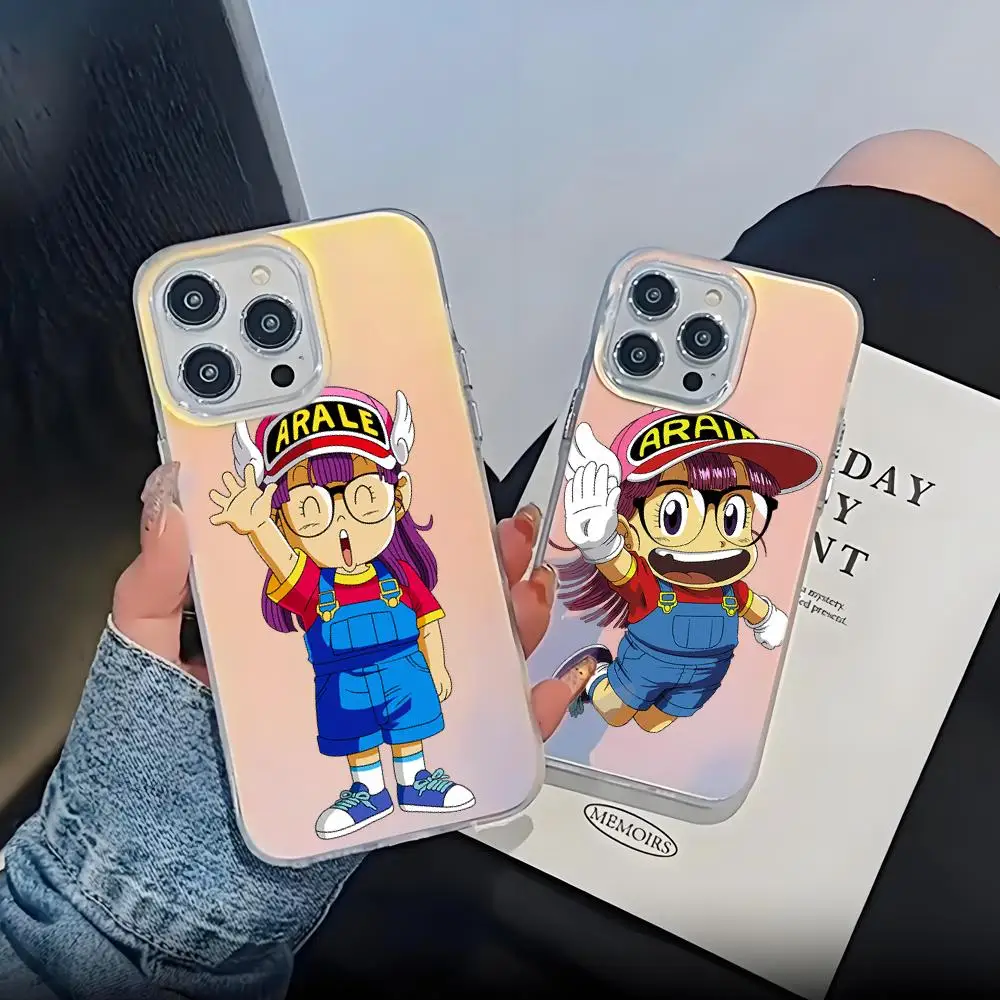 Фото Чехол для телефона Dr Slump Arale Anime с лазерным градиентом для iPhone 17 Pro Max 16 15 14 13 12 11 Pro Max 17Air, ударопрочный защитный чехол. №4