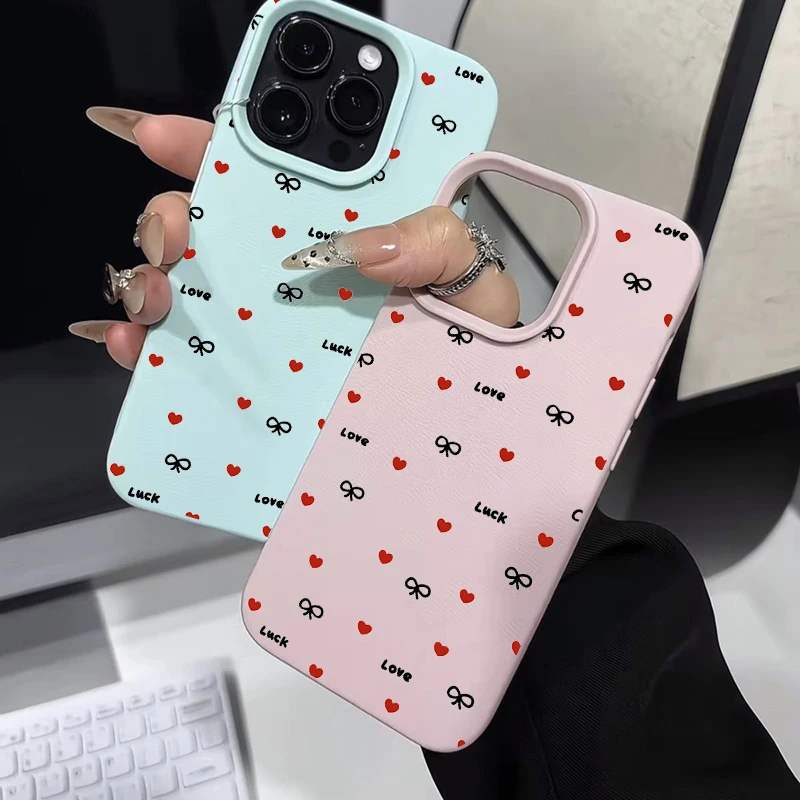 Силиконовый чехол для телефона с милым бантом для iPhone 13 Pro Max 17 15 14 16 12 11 Pro Max Pro 16E Plus, противоударный чехол с узором личи (art.: 3920d48796ffb) - 3920d48796ffb