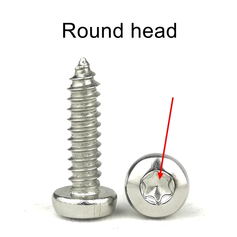 

100 шт./лот ST2.9 ST3.9 ST4.2 ST4.8 * L Нержавеющая сталь шесть лепестков круглая голова саморез, SUS 304 винт torx Безопасности Винт