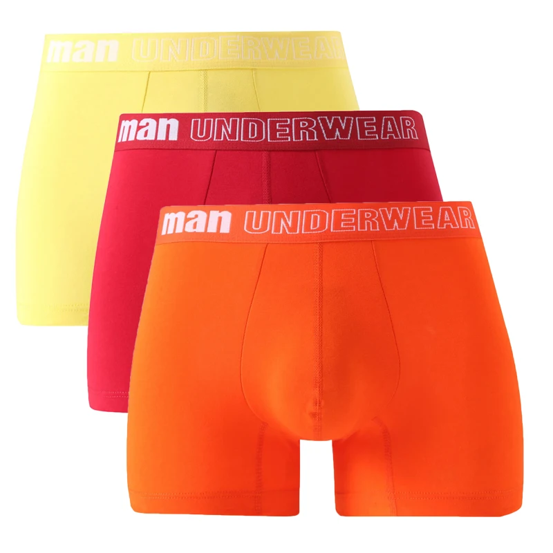 3Pcs/lot Large Size Men Panties Underwear Cotton Breathable Boxer Shorts Male Mid Waist Sexy U Pouch Sports Boxers Underpants