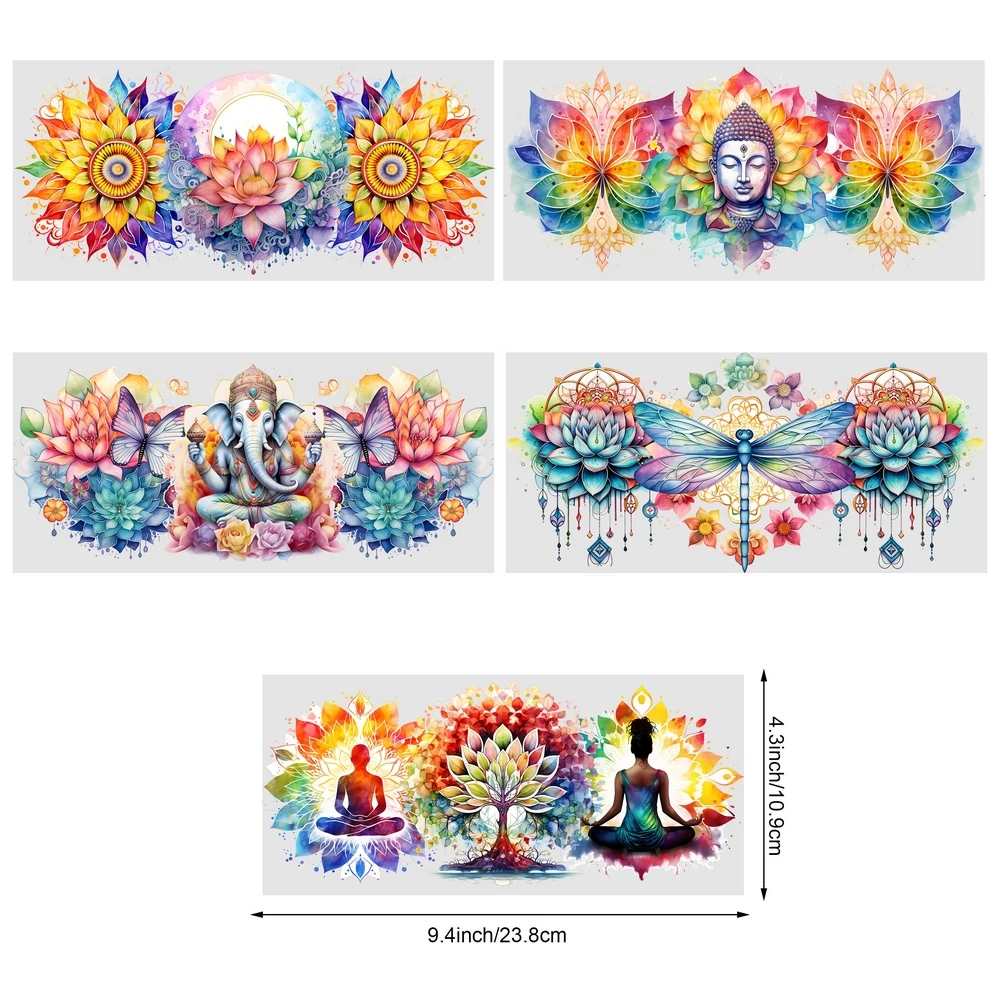 5 листов наклеек на чашки Vesak дневной тематики UV DTF водонепроницаемая наклейка для