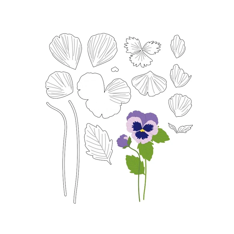 День святого Валентина 3D цветы Братки вырубные штампы для скрапбукинга