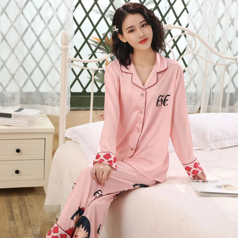 

Pajamas for Women Set Sleepwear Pijama Female Pajama Thin Long-sleeved Pyjamas Spring/Autumn Suit Pjs Cartoon Sleep Loungewear