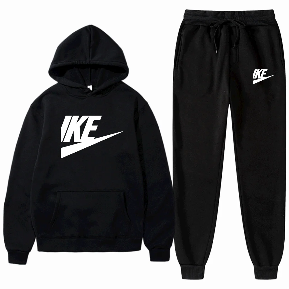 2023 Spring New Men Suits Brand Letter Print Fashion Sets Casual Pullover Tracksuit 2 Piece Hoodies Sweatshirts Plus Fleece Warm