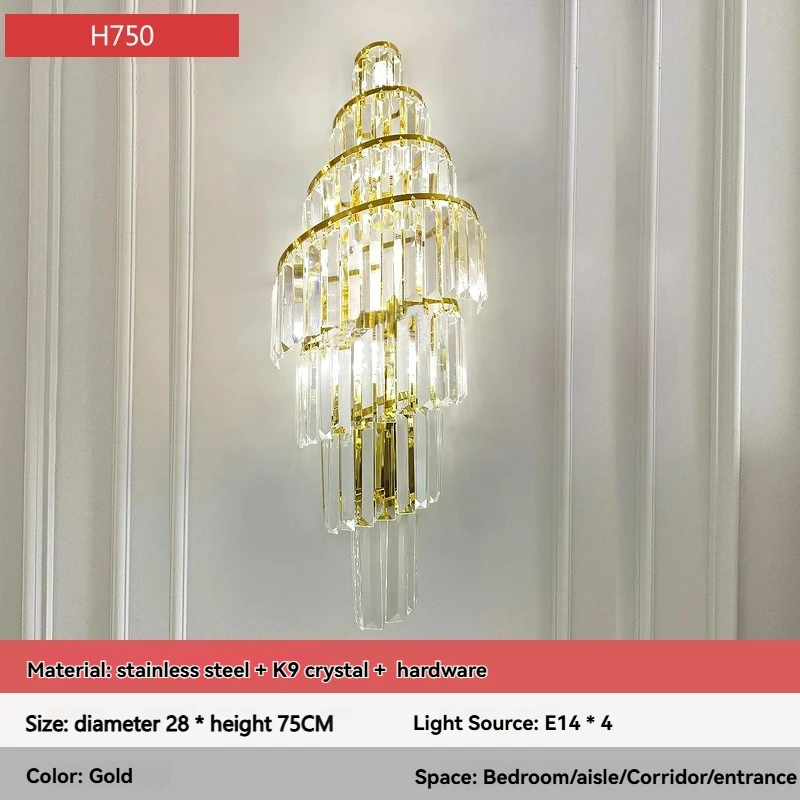 

Artpad Золотой хрустальный настенный светильник