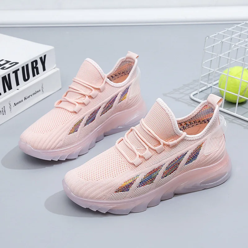 

Новинка, летние сетчатые дышащие кроссовки для бега с мягкой подошвой, весна-осень, универсальная спортивная повседневная обувь с желейной подошвой, женская обувь