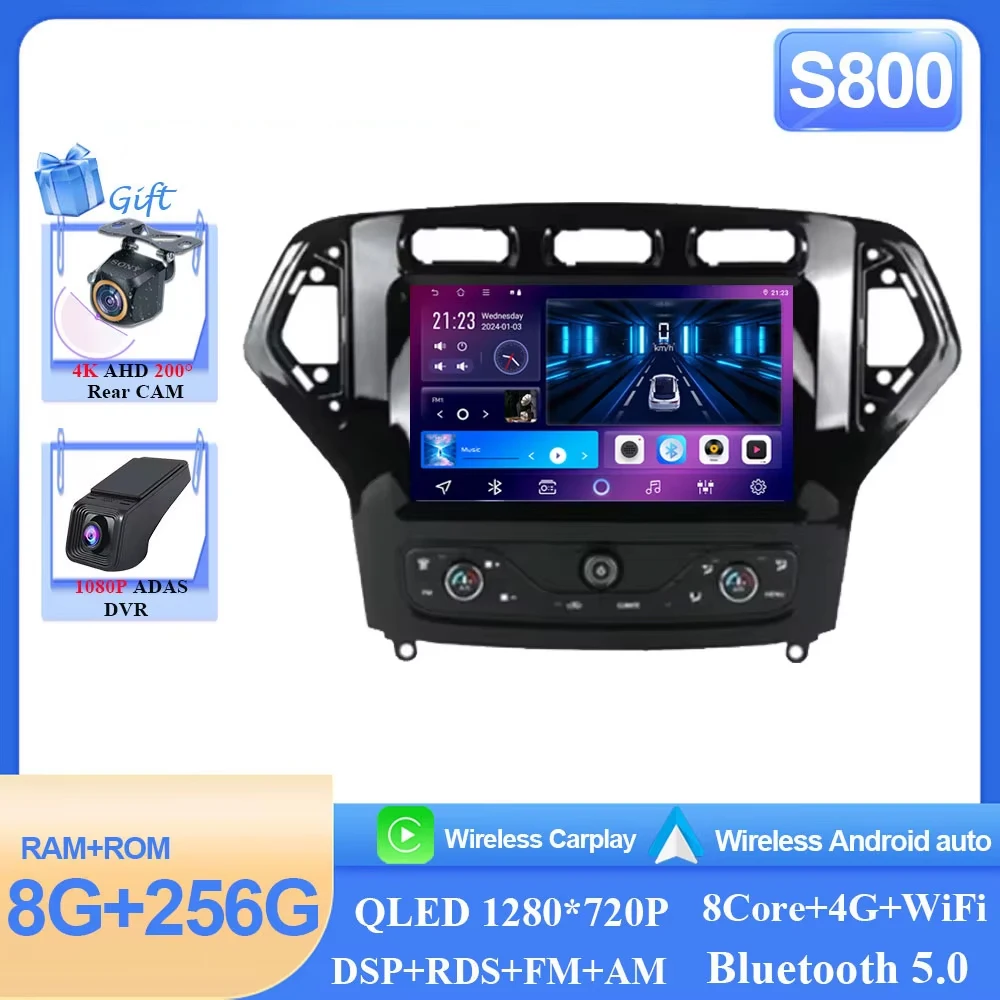 

Автостереосистема Android 15 для Ford Mondeo MK4 2007-2014 5G Wi-Fi Автомобильный радиоприемник Мультимедийный плеер GPS-навигация без 2din DVD HDR QLED
