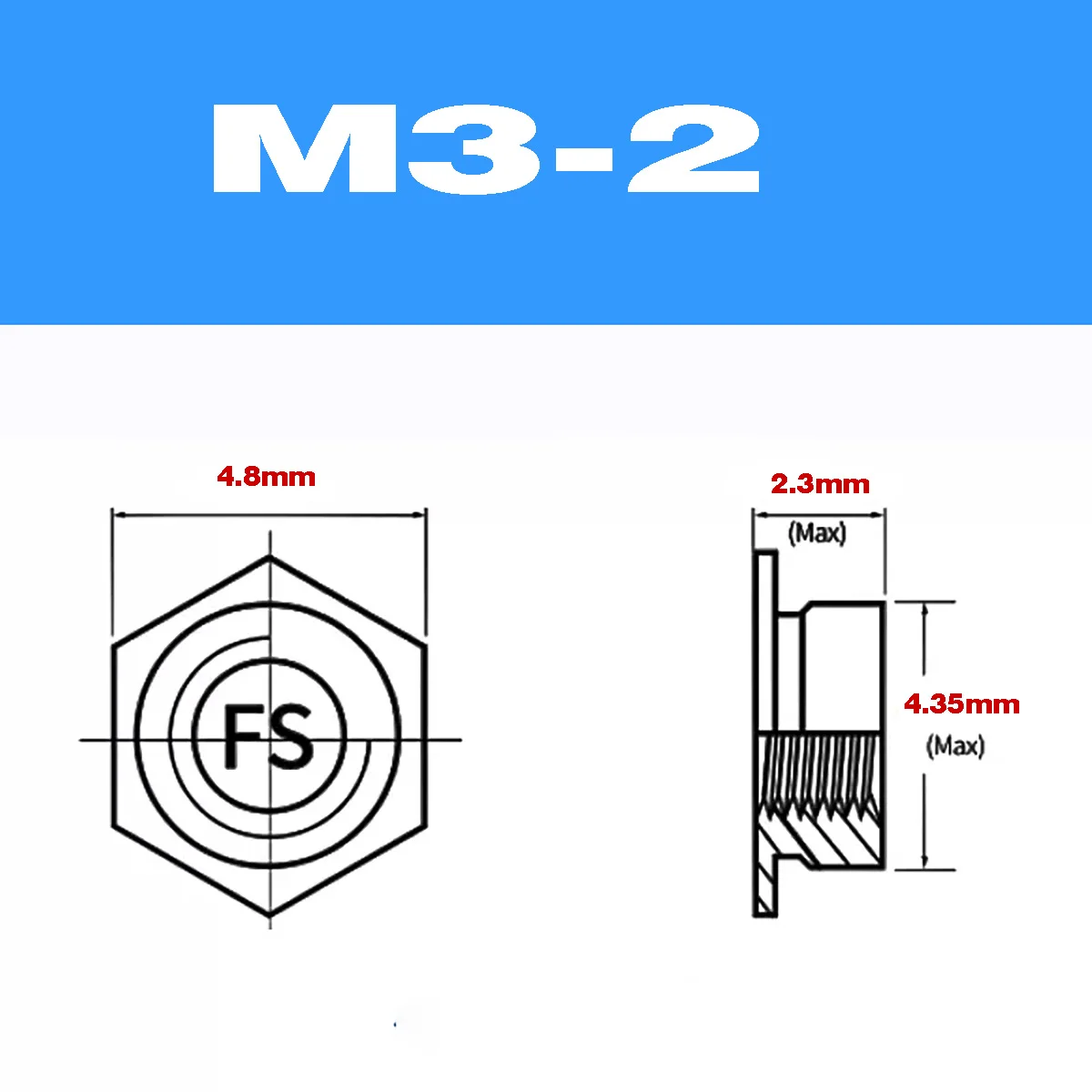 

Гайки заподлицо из нержавеющей стали 304