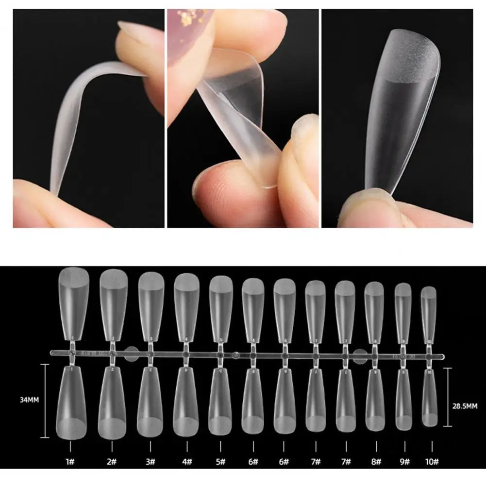 

Mini 240Pcs/Box Delicate Short Water Drop Fold Seamless Tips Ultra Thin Fake Nails Seamless for Manicure