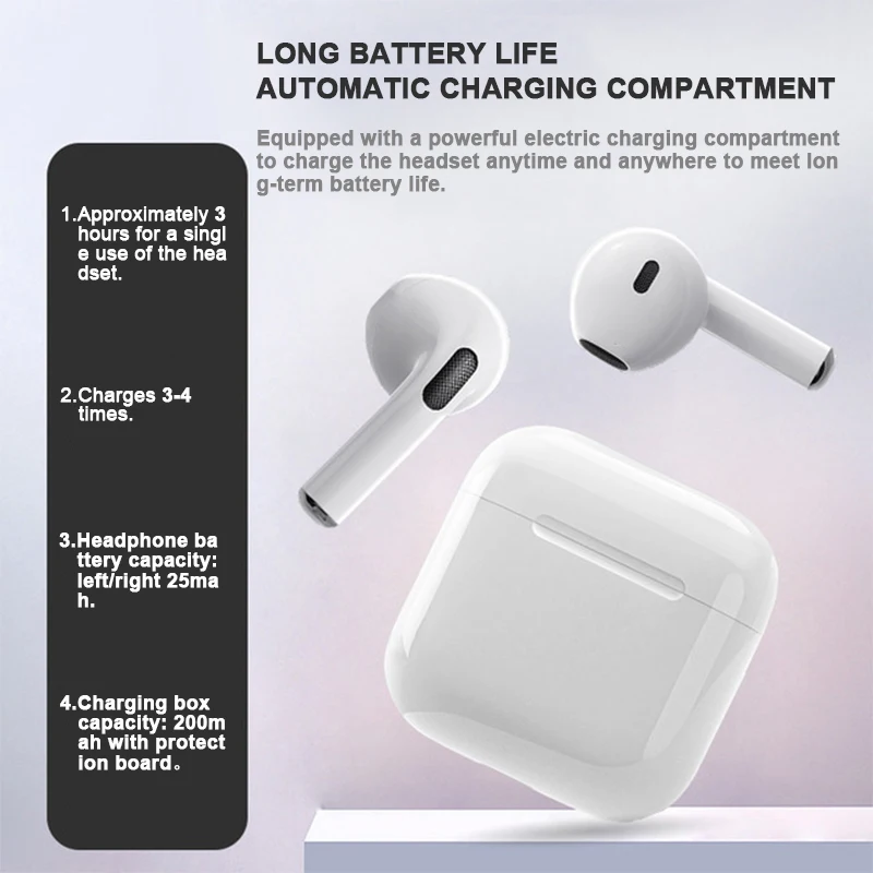 Pro4 TWS Headphones Wireless Bluetooth 