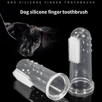 5pc dog transparent silicone finger toothbrush dog teeth oral cleaning latex finger cover pet dog toothbrush dog toothbrush dogs