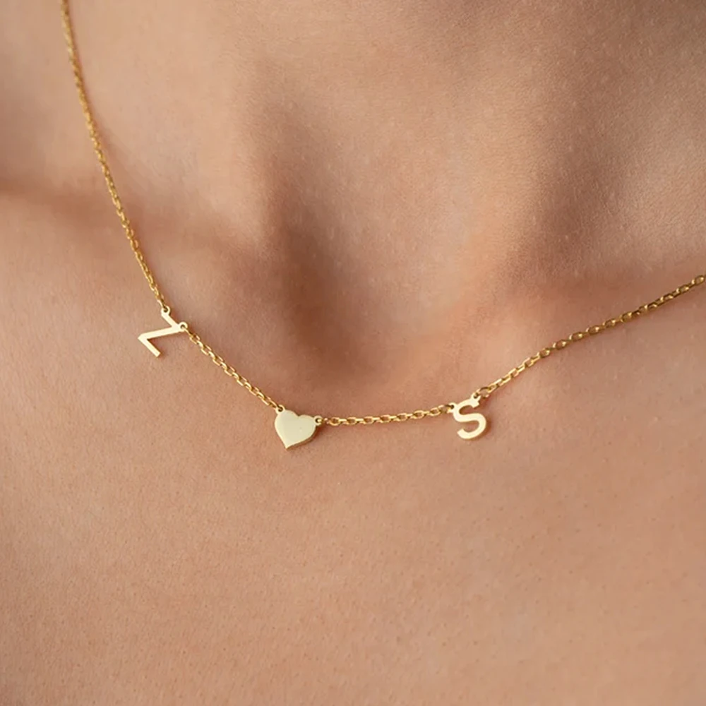 

Customized Stainless Steel Necklace Custom Personalized Letter Choker Necklace Pendant Women Jewelry Gift
