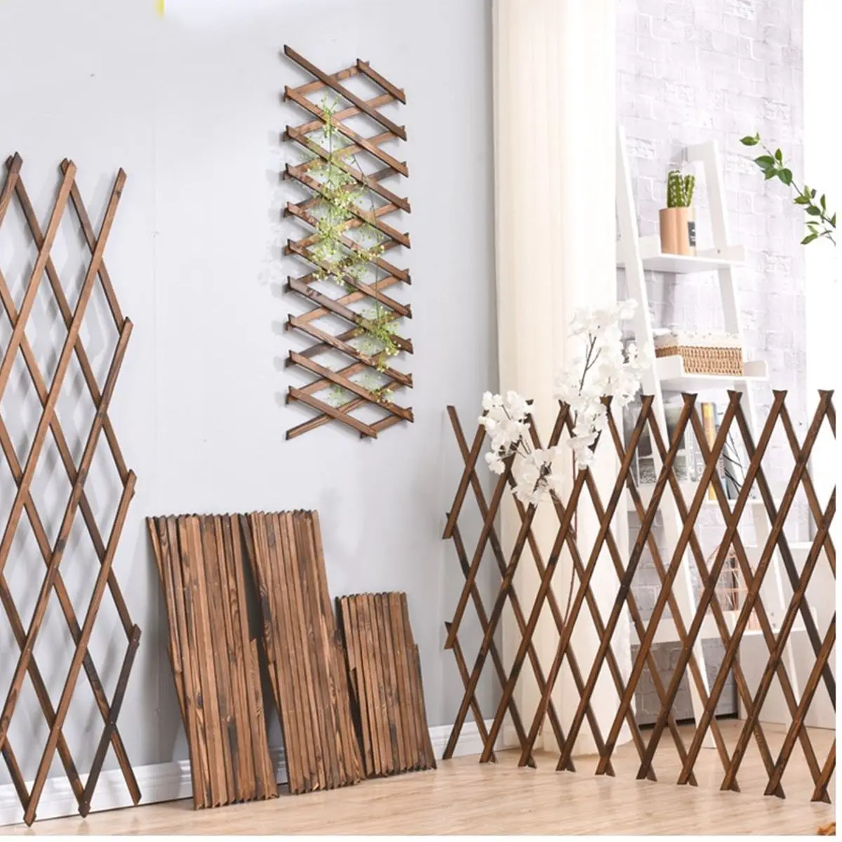 

Expanding Wooden Garden Wall Fence Panel Plant Climb Trellis Support Decorative Garden Fence for Home Yard Garden Decoration