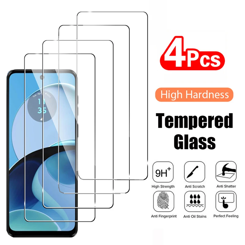 

4 шт. закаленное стекло для Motorola Moto G14 G54 G84 2.5D 9H Защитная прозрачная пленка для экрана для Moto G14 стекло