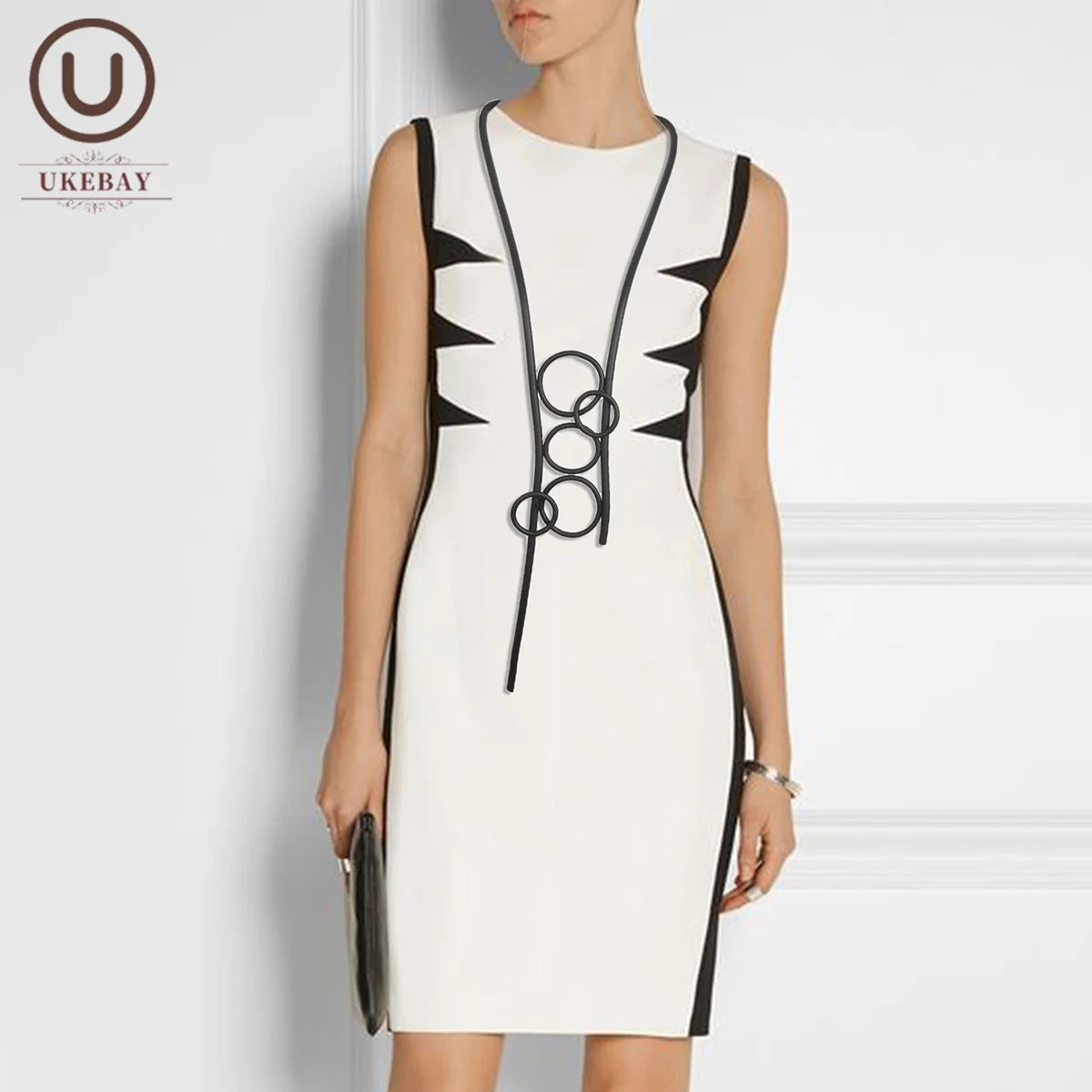 UKEBAY НОВЫЕ геометрические черные резиновые украшения ручной работы Готическая