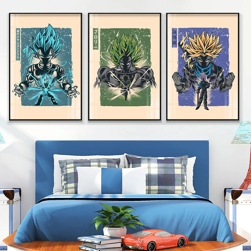 

Japanese Classic Anime Canvas Painting Dragon Ball Super Super Saiyan Vegeta Wall Poster Picture Living Room Home Decor Cuadros