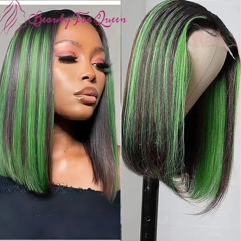 Ed  Glueless Wig Human Hair Short Straight Bob Wig Lace Frontal Wigs For Women Pre Plucked