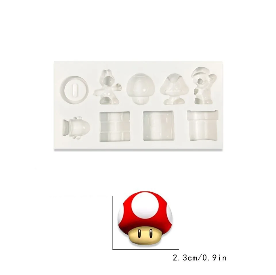 

Super Mario Bros 3D Cake Mold Anime Silicone Chocolate Ice Cubes Biscuit Pastry Manual Baking Mould DIY Cookie Accessories Tool