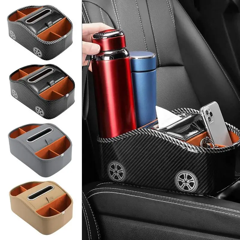

Car Armrest Storage Box Universal Vehicle Multifunctional Storage Box Car Organizer Cup Holder Tissue Box For Phone Tissue Keys