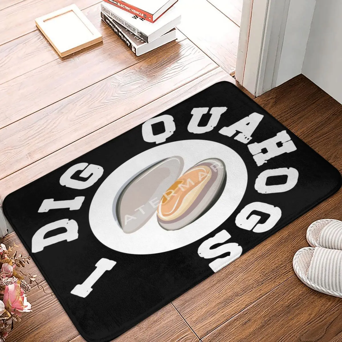 

I Dig Quahogs Clam Digger Shellfish Crab Seafood Carpet, Polyester Floor Mats Cute Style Practical Indoor Festivle Gifts Mats