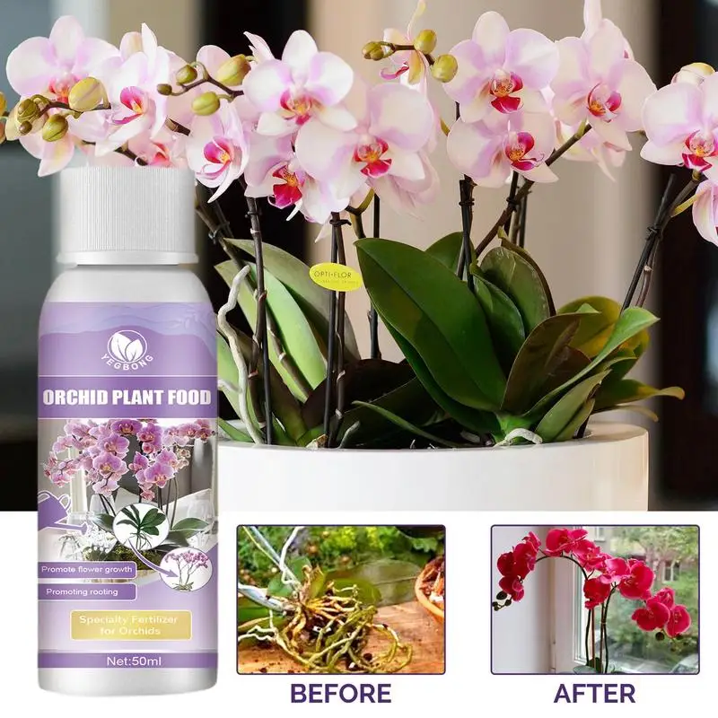 

50 мл, Усилитель роста растений, добавка, Орхидея, корм для орхидей и кислотных любимых комнатных растений, способствует росту и цвету