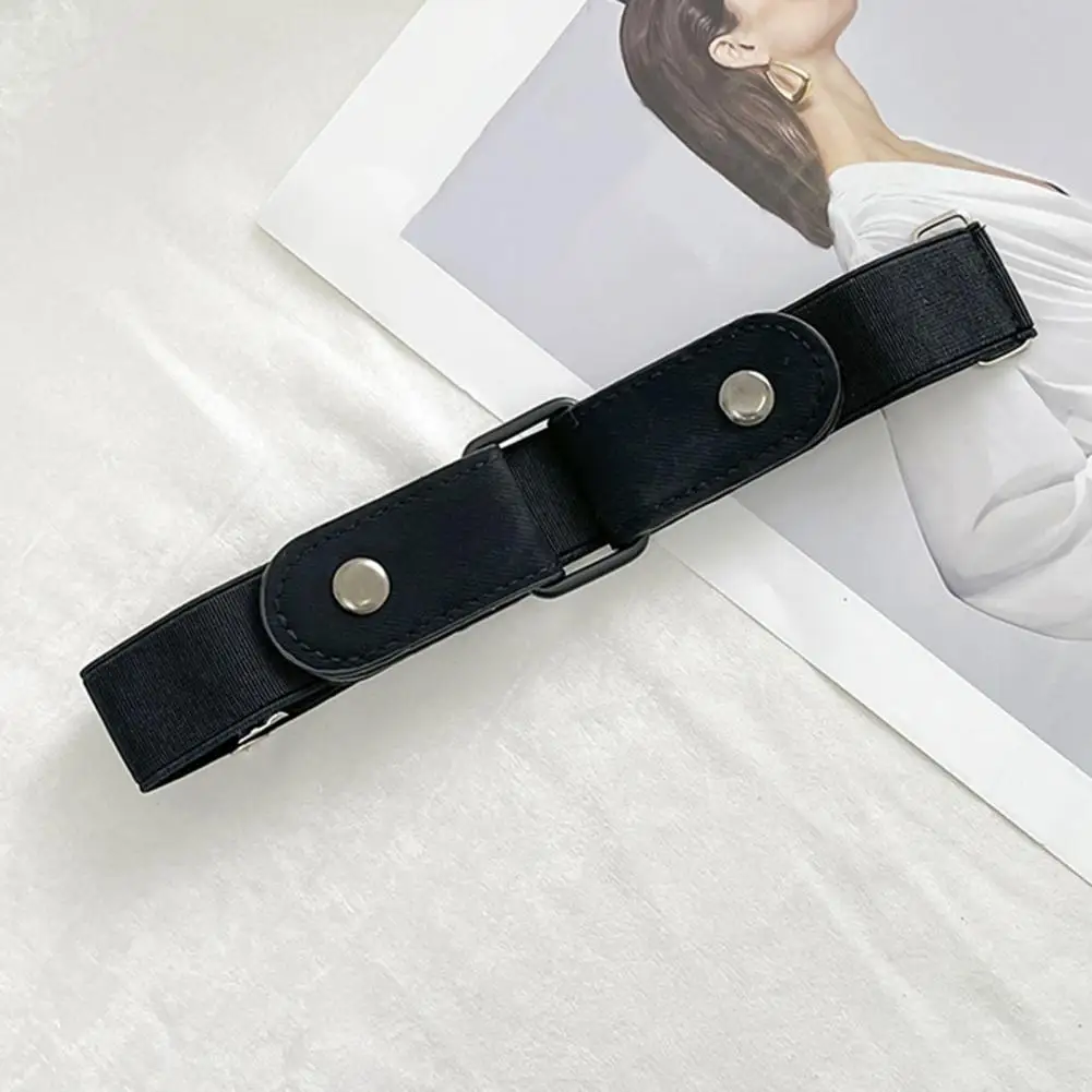 

Шикарный широкий пояс для джинсов в стиле унисекс, регулируемый эластичный пояс для ленивых джинсов для мужчин и женщин, облегающий пояс