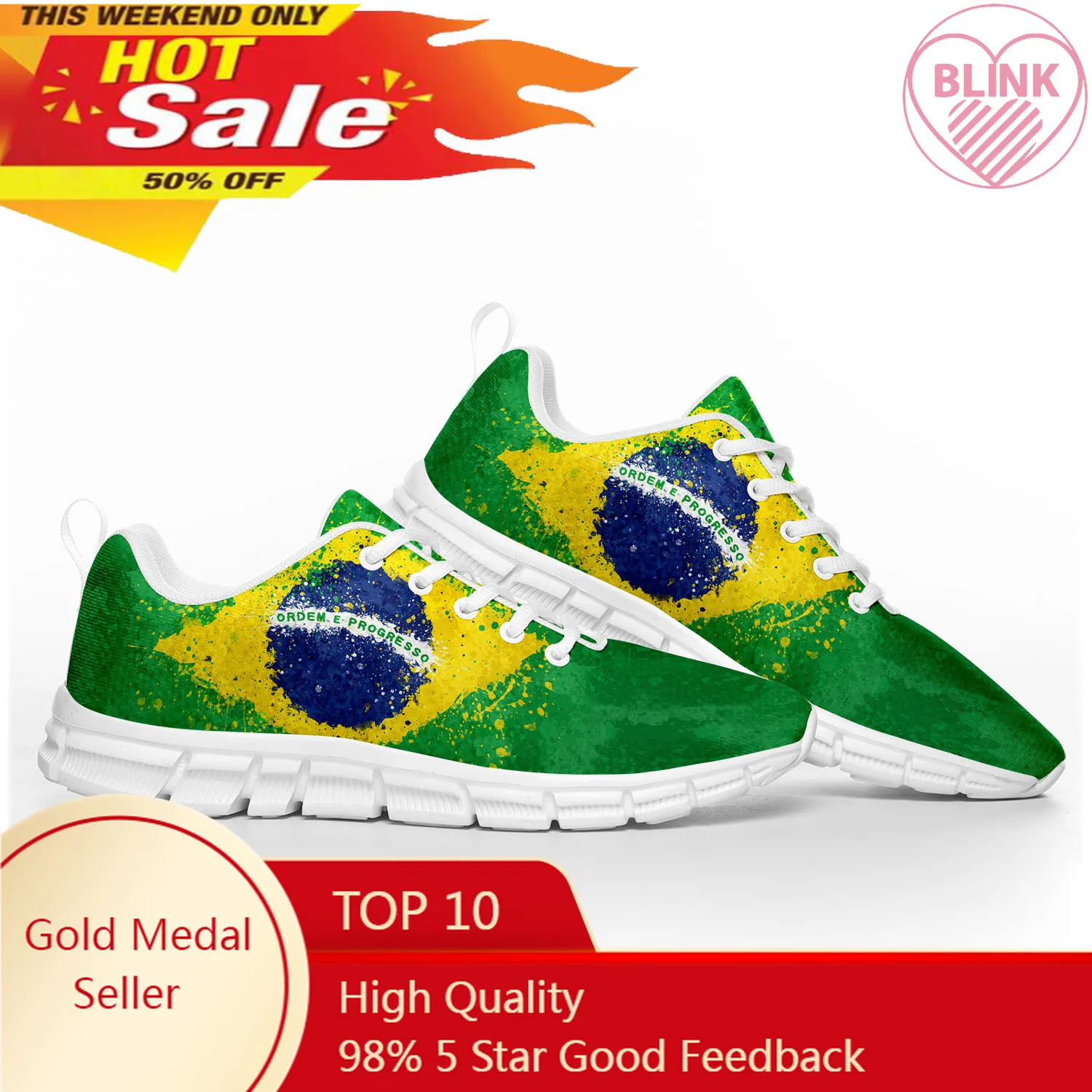 

Brazilian Flag Sports Shoes Mens Womens Teenager Kids Children Sneakers Brazil Soccer Football Casual Custom Couple Shoes