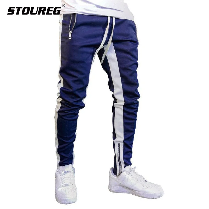 

STOUREG Man's Leg Zipper Sweatpants Sport Running Pants Autumn Casual Fitness Jogging Trainning Male Gym Trousers