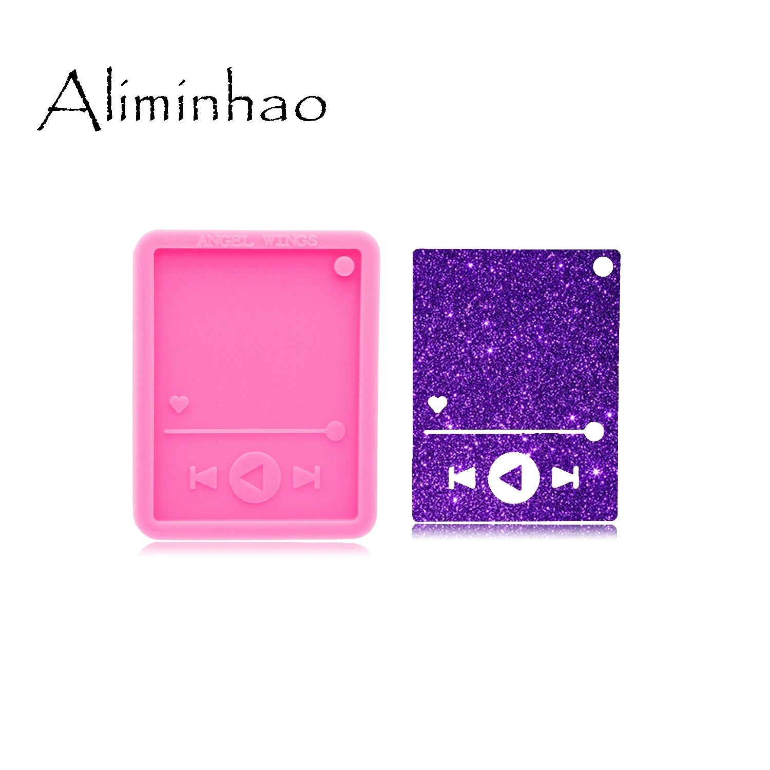 

DY0695 глянцевая смола 7,5 см Форма для плеера эпоксидная смола брелок, 3,6 см музыкальные силиконовые формы для телефона, изготовление ювелирных изделий своими руками