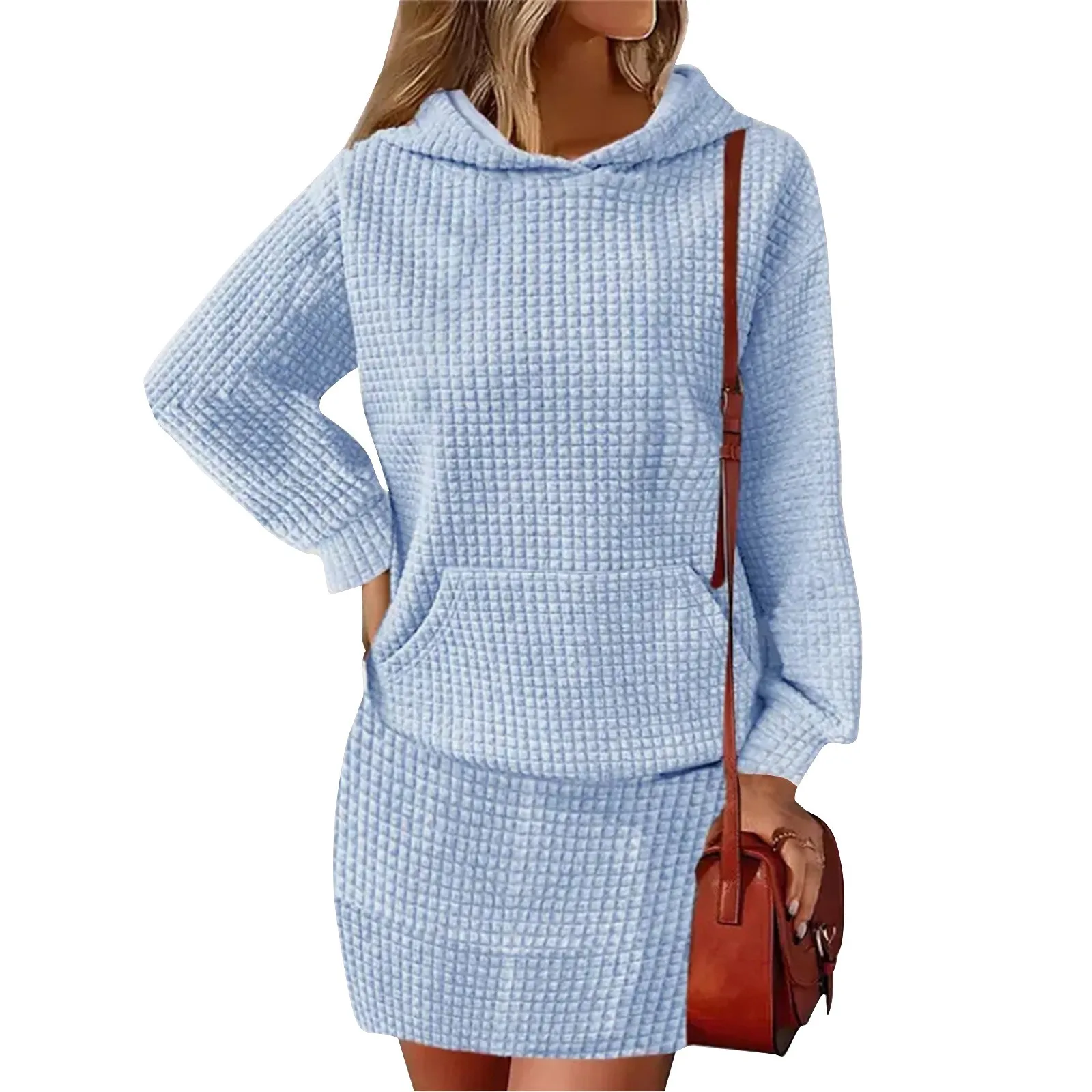 

Autumn Hoodies + Skirt Suit Women 2023 Solid Color Hooded Sweatshirt Mini Skirt Fashionable Outfits Women's Two-piece Sets