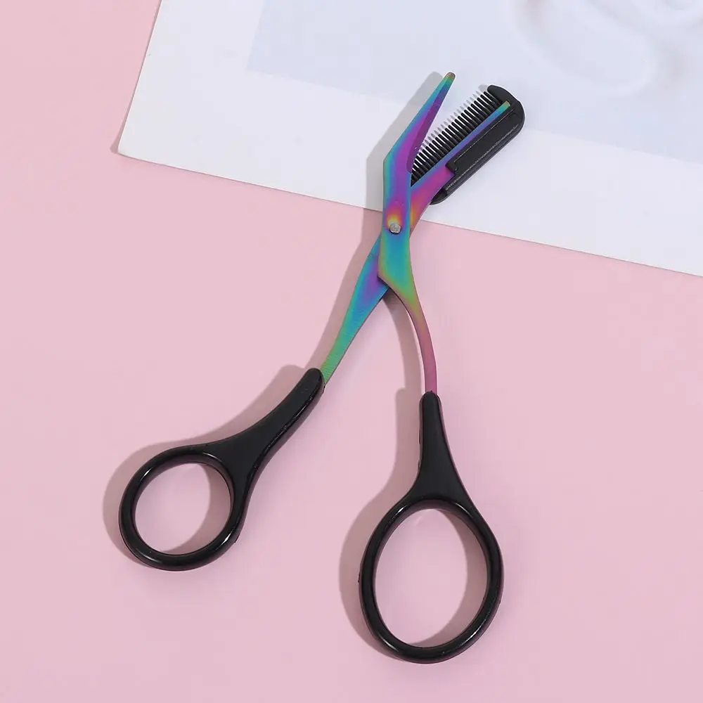 

2/4/6pcs Portable Makeup Beauty Tools Shaping Eyebrow Trimmer Scissors With Comb Stainless Steel Hair Shaver