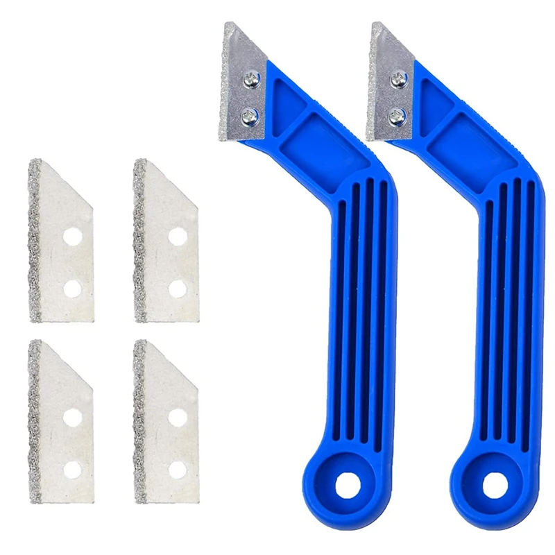

2Pcs Grout Remover Tile Grout Saw Removal Hand Tool With 6 Pcs Extra Blades For Tile Cleaning, Removing Paint And More