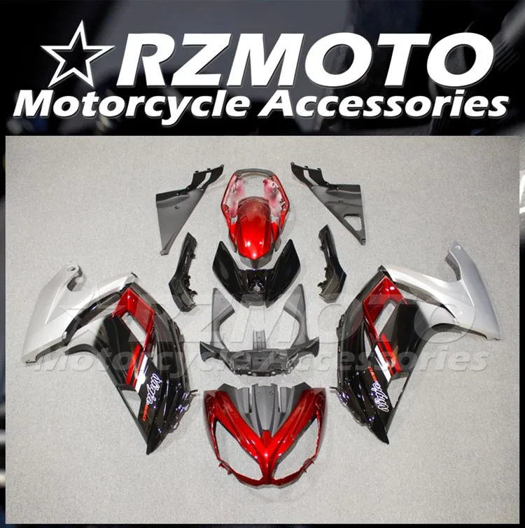 

Новый комплект обтекателей из АБС-пластика, подходит для Kawasaki Ninja 650 ER6F 2012 2013 2014 2015 2016 12 13 14 15 16, кузов красного и серебристого цвета