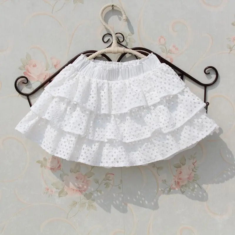 Summer 3-15 Years Children Baby Tutu Skirt White Ruffles Cake Tutu School Girls Skirts Ballet Skirt Toddler Kids Tulle Skirt