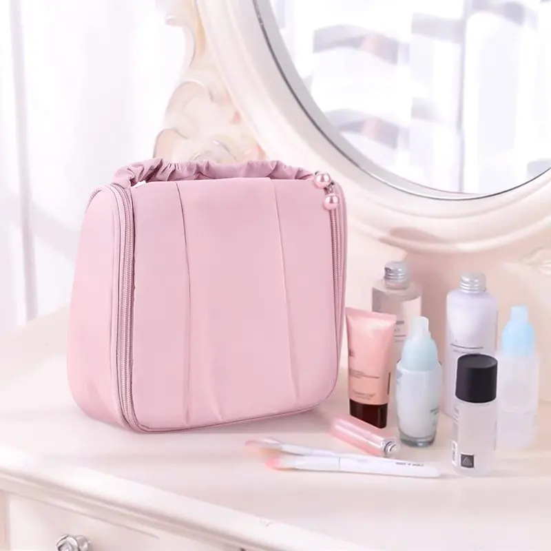 Toiletry Bag with Hanging Hook, Portable Cosmetic Travel Bag for Women, Waterproof Makeup Storage Toiletries Organizer