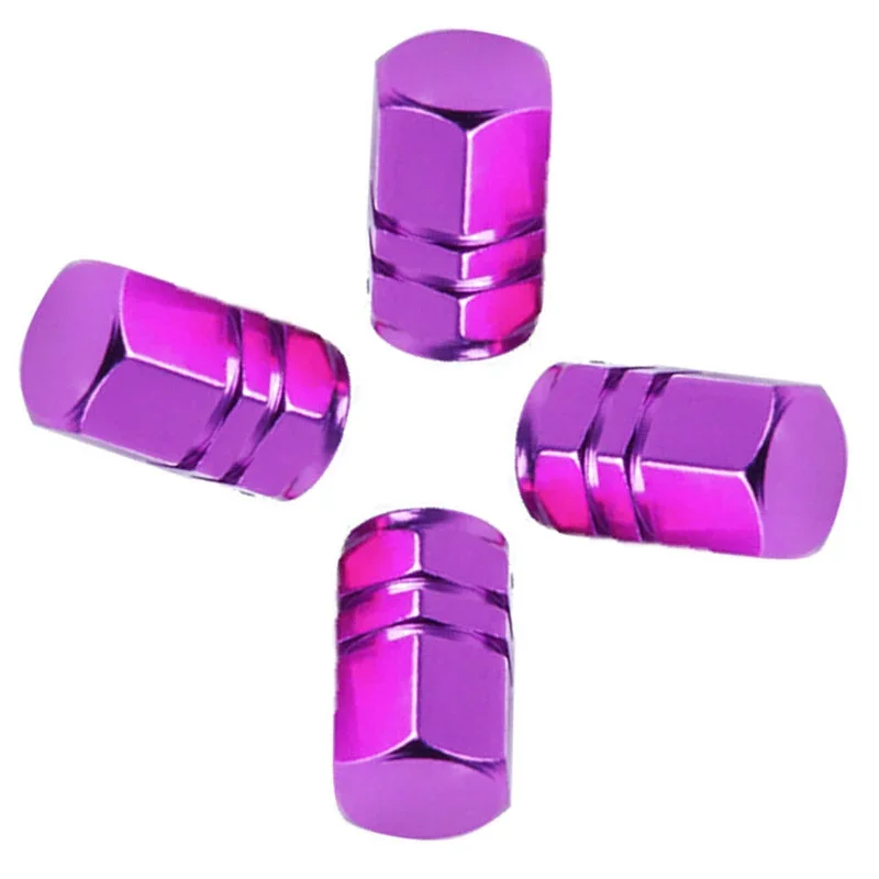 

4 шт. фиолетовые хромированные алюминиевые колпачки для сосков, диски для шин, колпачки для воздушных клапанов, крышка для автомобилей, внешние детали, автомобильные аксессуары