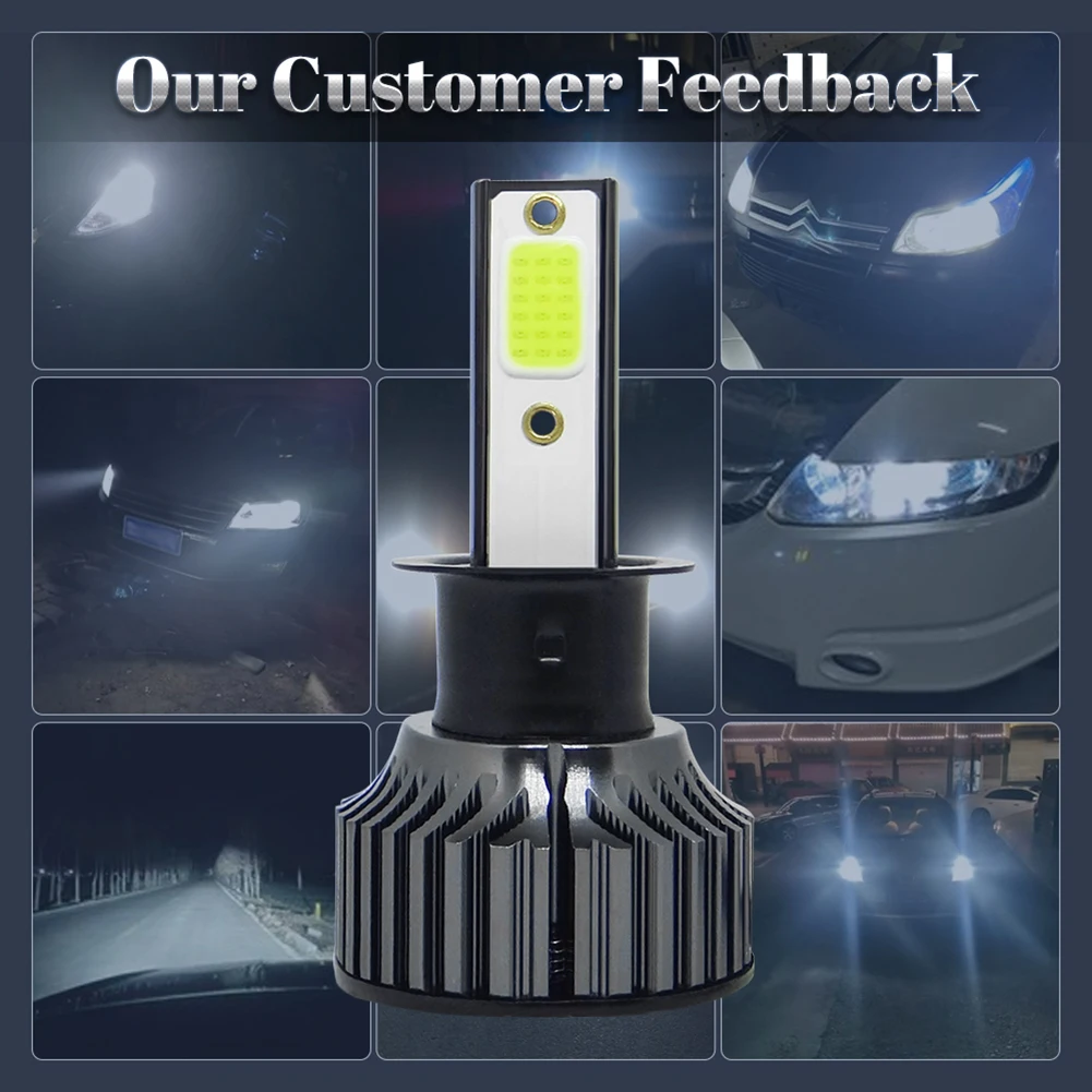 

2pcs LED Headlight H1 H3 H4 H7 9005 9006 LED Headlight Conversion Beam Hot Sale 6500K Bright White Part Accessories