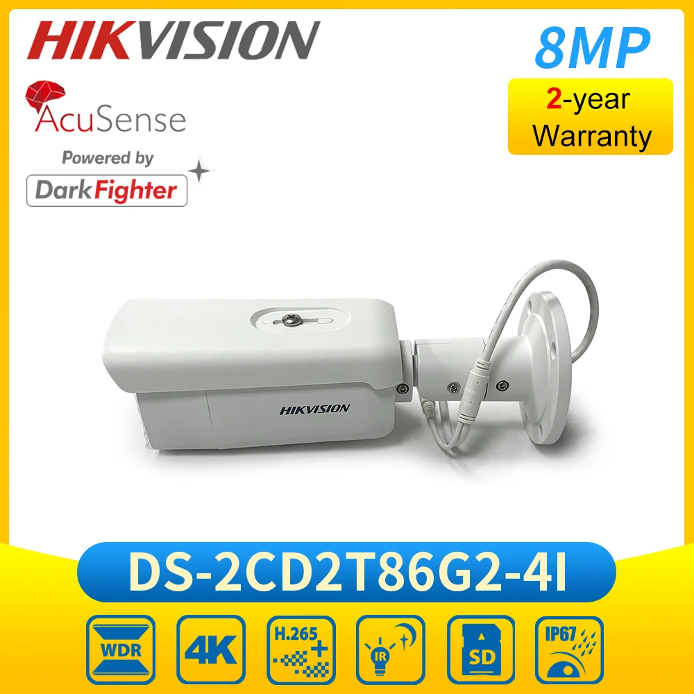 

Hikvision DS-2CD2T86G2-4I 8MP 4K AcuSense Outdoor Bullet CCTV Camera POE 80m IR Network IP Camera Darkfighter P2P IP67 H.265+