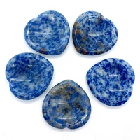 natural stone massager blue sandstone energy thumb stone massage gem chakra halo white dot blue mineral jewelry beauty tool