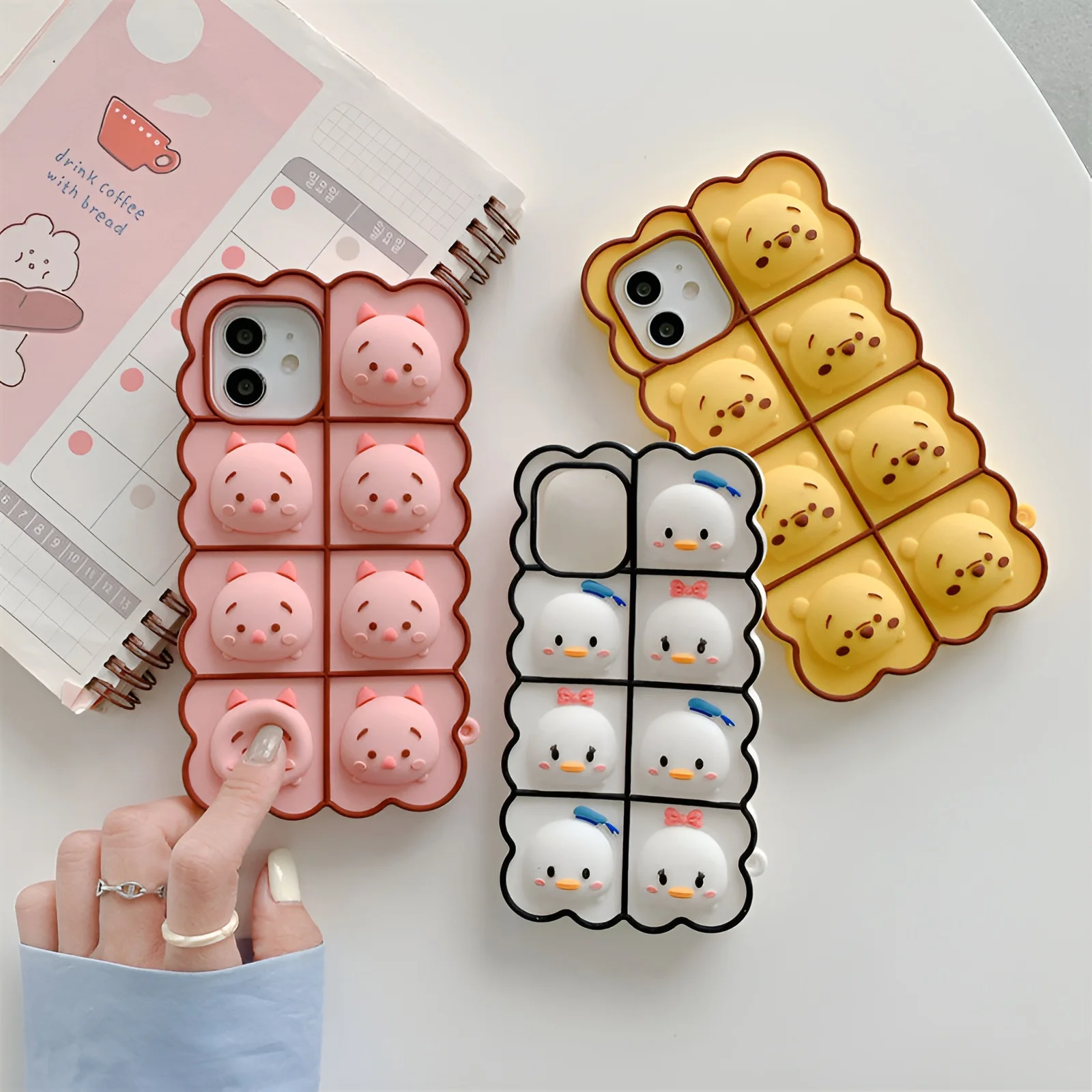 

3D Push Bubble Relieve Stress Cute Animal Soft Phone Case For iPhone iPhone 13 12 Mini 11 Pro X XR XS Max 8 7 6 6s Plus SE2020