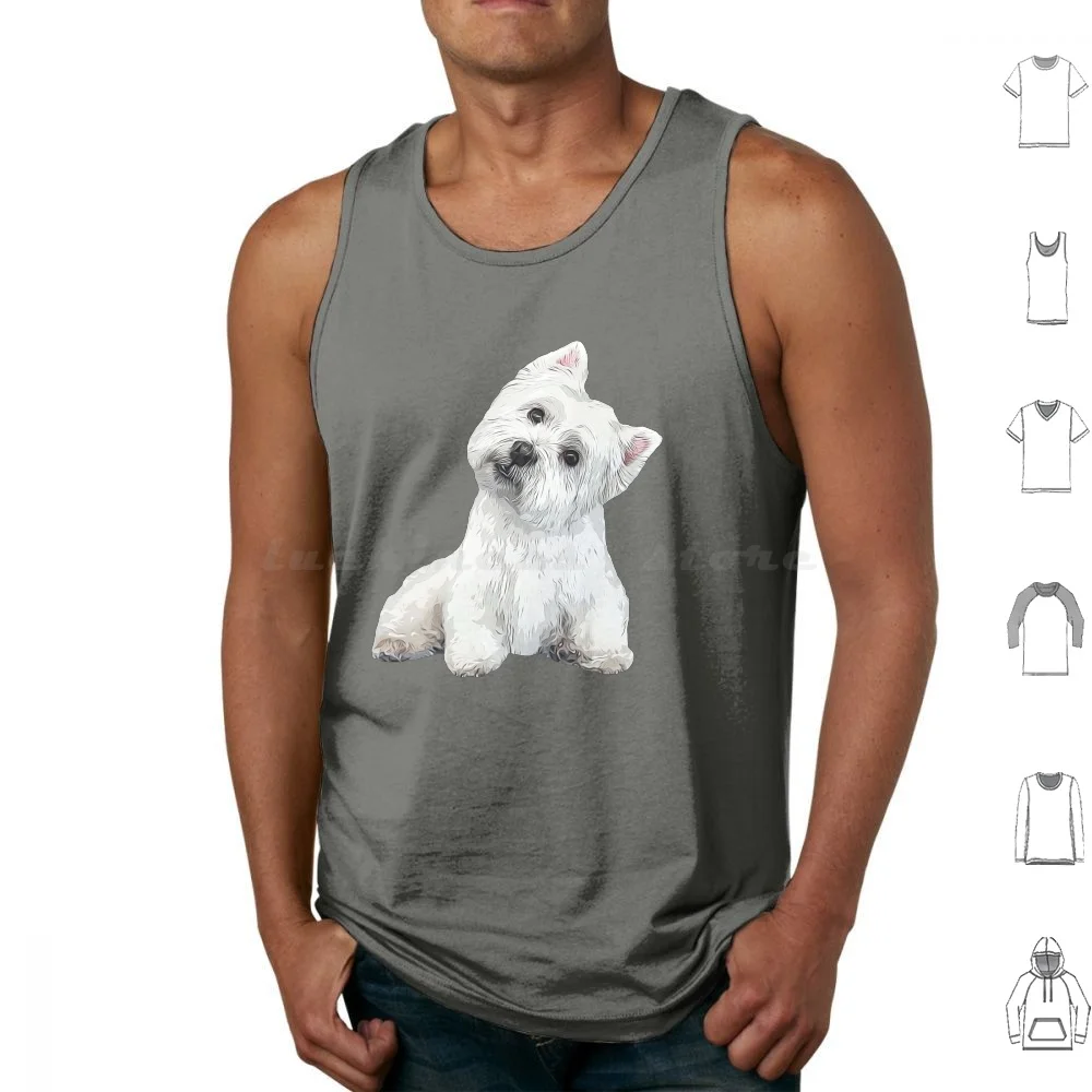 

Лучшая собака West Highland Terrier! Хлопковые майки с принтом West Highland Terrier Westie Dog White